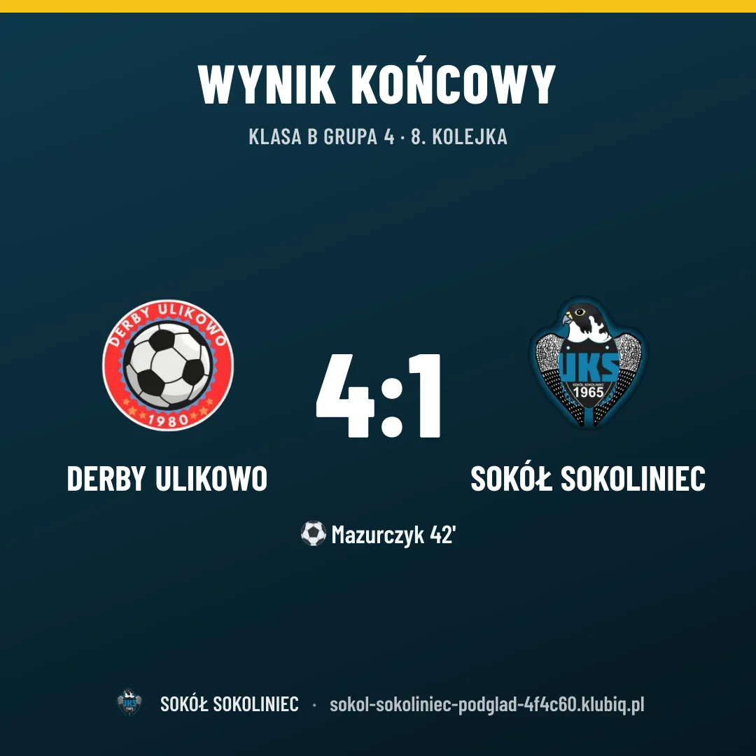 DERBY Ulikowo 4:1 Sokół Sokoliniec
